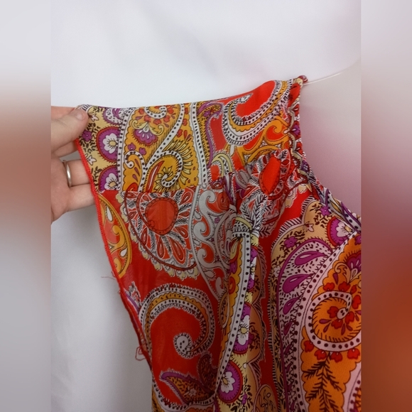 ENFOCUS WOMEN Artistic Preppy Clueless Paisley‎ Print Red Dress (#229) - Picture 6 of 10